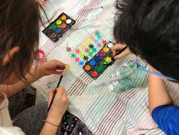 Children's watercolor activity in covid 19 quarantine days