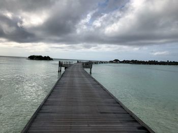 Pier over sea against sky