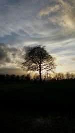 Scenic view of field against cloudy sky