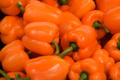 Full frame shot of bell peppers for sale at market stall