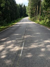 Empty road in forest