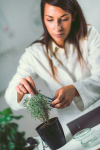 Woman working in laboratory