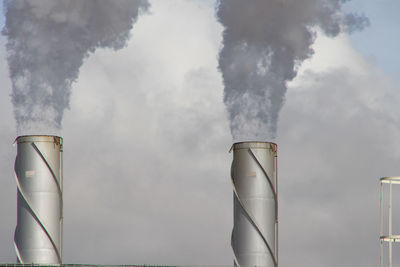 Chimneys with whitish gray smoke