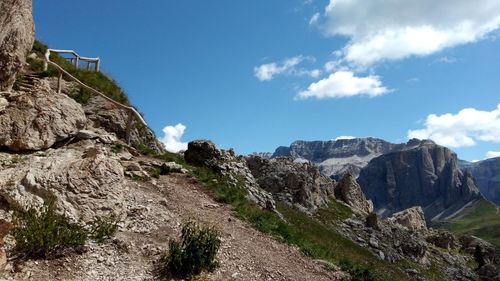 Scenic view of rocky mountains against sky