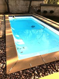 High angle view of food in swimming pool