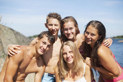 Teenagers at water