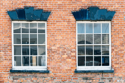 Closed windows of old building
