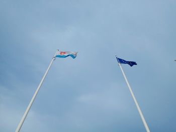 Flags on sky background