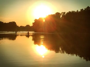 Sunset over lake