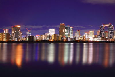 Illuminated city at night