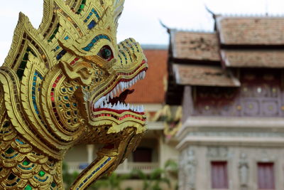 Dragon sculpture outside buddhist temple