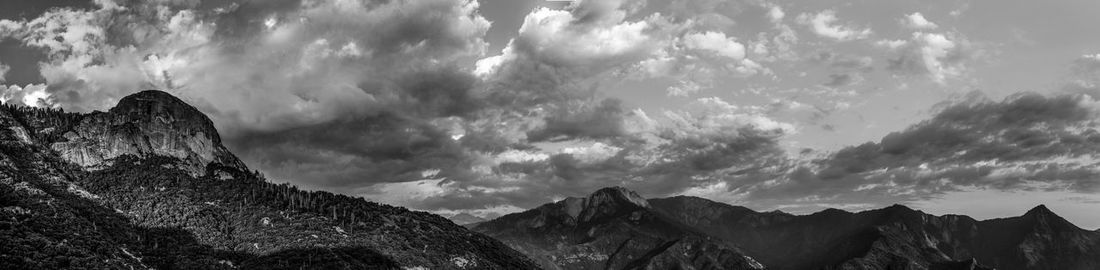 Panoramic view of mountains against sky