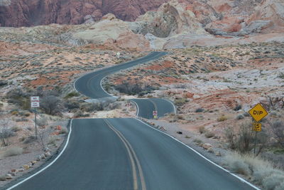 High angle view of road