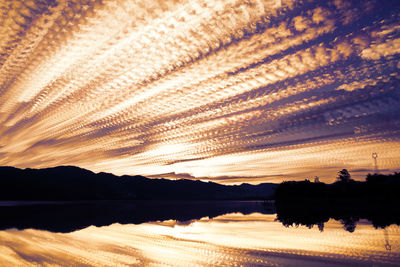 Scenic view of sunset over sea