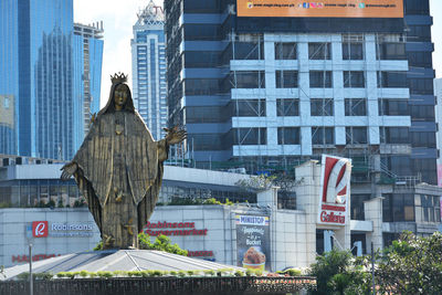 Low angle view of modern building in city