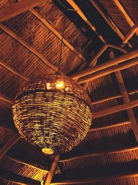 Low angle view of illuminated ceiling