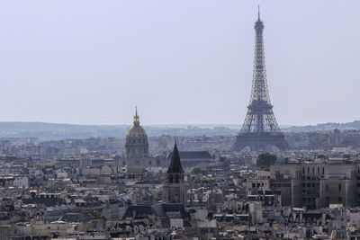 Cityscape against clear sky