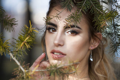 Close-up portrait of young woman