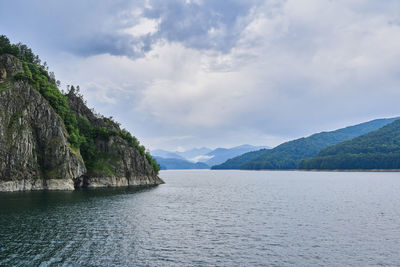 View from lake vidraru, an artificial lake in romania