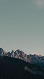 Scenic view of mountains against clear sky