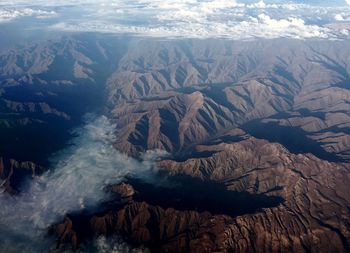 Aerial view of dramatic landscape