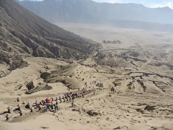 Group of people on arid landscape