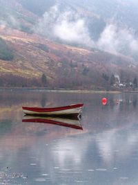 Boats in lake