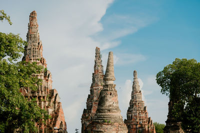 Low angle view of temple against sky