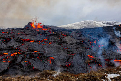 Close-up of eruption
