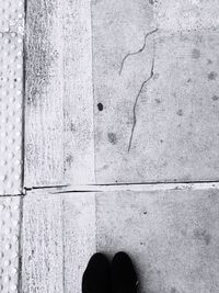 Low section of man standing on floor