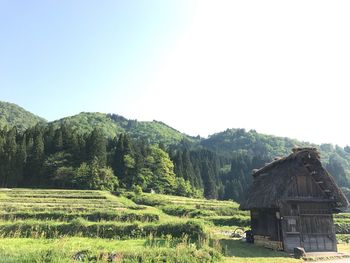 Scenic view of landscape against clear sky