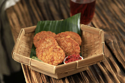 Close-up of food on table