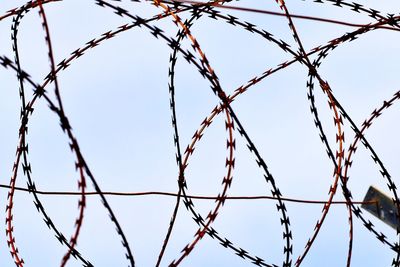 Close up of barbed wire barrier