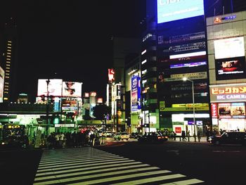 Illuminated city at night