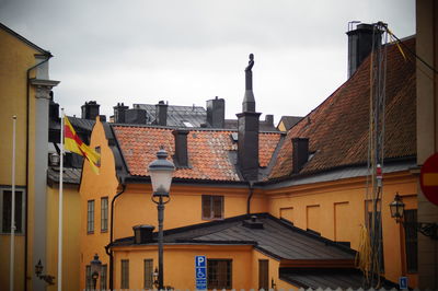 Low angle view of buildings against sky