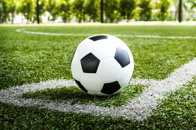 Close-up of ball on field