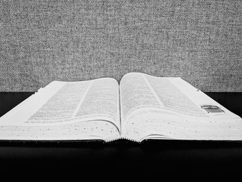 Low section of book on table