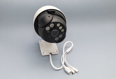 Close-up of telephone against white background