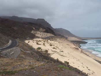 Scenic view of beach against sky