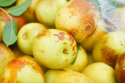 Close-up of fruits for sale at market stall