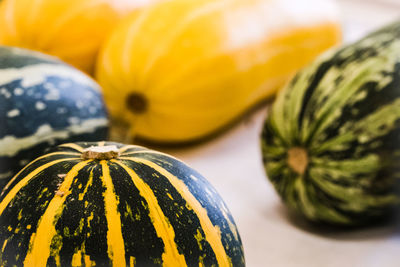 Close-up of pumpkin on table