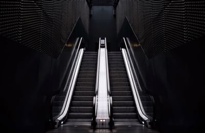 Low angle view of escalator 