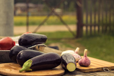 Close-up of fruits on table