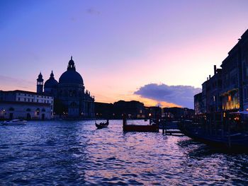 Silhouette of church at sunset