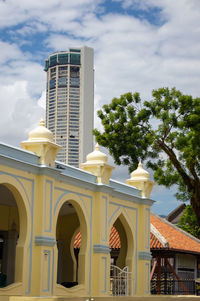 Low angle view of historic building against sky