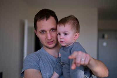 Close-up of boy at home