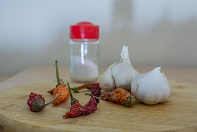 Close-up of food on table