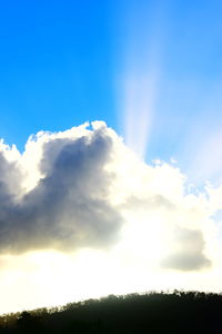 Low angle view of clouds in blue sky