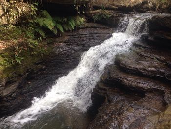 High angle view of waterfall