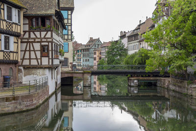 Idyllic waterside impression around a district named petite france in strasbourg